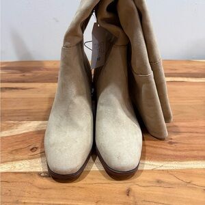 Time and Tru Taupe Over The Knee Faux Suede Slouch Boots Size 11 NWT